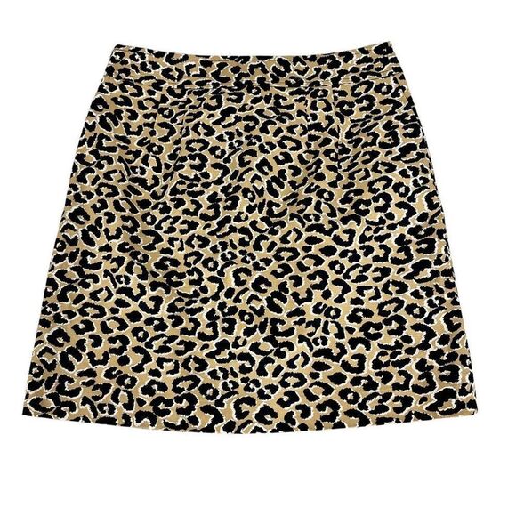 Talbots Canvas A-Line Skirt size 4 Cheetah Print - Picture 3 of 9
